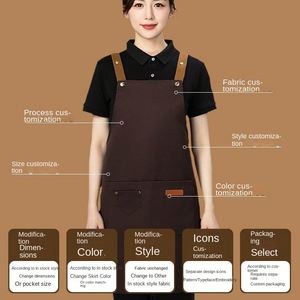 Tablier de Chef Personnalisé en Coton, Imperméable et Résistant à l'Huile, avec Manches, Durable, pour le Nettoyage, Nouveau Motif Tendance - Product Image 2