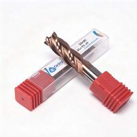 Fraise à queue plate en carbure Ginley personnalisée de précision R0.1-R2, HRC45/55/65, 2/3/4 dents, pour aluminium/acier/acier inoxydable