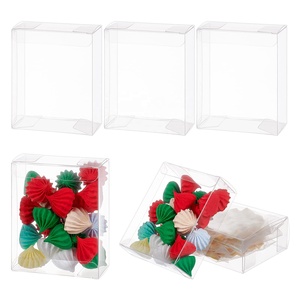 Custom Printed Logo PVC Transparent Folding Candy Donut Birthday Wedding Party Plastic PET Display cake gift box