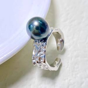 10637 S925 <b>Silver</b> Ring Holder Fashionable DIY Pearl Accessories for Women 8-12mm <b>Beads</b> Size 6mm and 8mm - Product Image 3