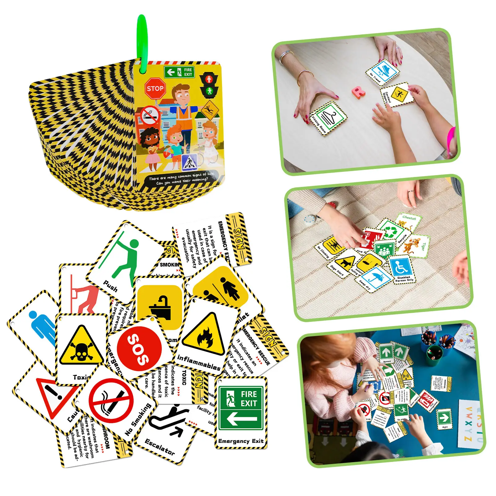 50pcs nouveau bébé signe de vie préscolaire carte cognitive jouet carte d'éducation éducative pour enfants cartes d'instruction de trafic