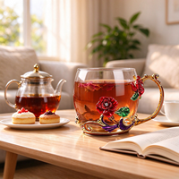 Verres à expresso de luxe résistants à la chaleur, tasses à café et à thé esthétiques en verre avec poignée pour la maison