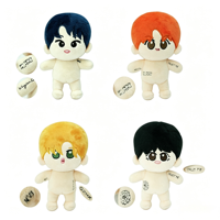 Poupées en peluche Kpop personnalisées sur mesure, corps nu avec broderie personnalisée, vêtements interchangeables, taille ajustable