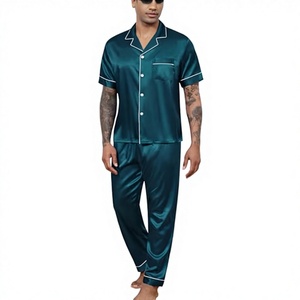 Conjunto de Pijama de Verano para Hombre con Logotipo Personalizado, Tallas S-2XL, Cárdigan Modal, Jersey Térmico de Manga Corta, Pantalones Cortos con Solapa, Ropa para el Hogar - Product Image 3