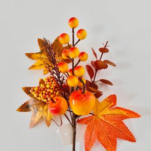 Décorations artificielles en plastique pour Thanksgiving et Halloween, <span class=keywords><strong>tiges</strong></span> <span class=keywords><strong>de</strong></span> feuilles d'érable et baies pour la décoration <span class=keywords><strong>de</strong></span> table - Product Image 5