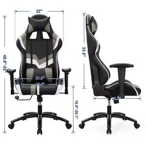 Chaises de jeu RGB de luxe en cuir synthétique de haute qualité, réglables en hauteur et pivotantes, pour ordinateur (2 chaises de jeu) - Product Image 4