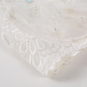 Custom <b>White</b> Lace Lingerie <b>Set</b> Underwire Blue Contrast Bra and Panty 2 Piece Bridal Sleepwear Women OEM - Product Image 6