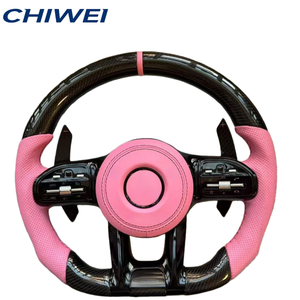 Cuir en fibre de carbone pour volant pour <span class=keywords><strong>Mercedes</strong></span> pour GT GLB GLC GLE Classe G E300 - Style sport racing - Product Image 1