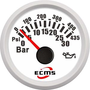 Manómetro de Presión de Aceite para Conversión de Yates, Barcos, Autocaravanas y Automóviles, 0-30 Bar, 52 mm, 316L - Product Image 1