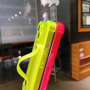 Étui transparent de couleur fluorescente avec support de doigt pour <span class=keywords><strong>iPhone</strong></span> <span class=keywords><strong>111</strong></span> 12 13 14 Plus 15 16 Pro Max 17 Air - Product Image 4