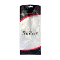 Pochette à zip-lock en plastique personnalisée, ligne de données, sac d'emballage transparent mat pour étui à accessoires de câble de chargeur de téléphone portable