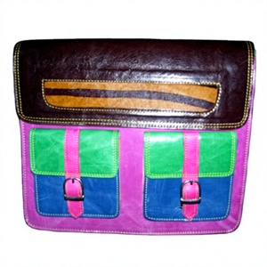 Bolsos de Hombro LOWELLCRAFT al por Mayor, de Piel de Serpiente Píton Genuina, para Chicas Universitarias, Bolsa para Portátil Escolar con Cierre de Velcro y Plumas - Product Image 1