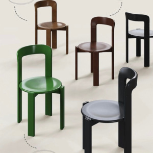 Sedia da Pranzo in <span class=keywords><strong>Legno</strong></span> Massello con Schienale Medio Colorata e Rinforzata Arredamento Moderno per Appartamenti - Product Image 1