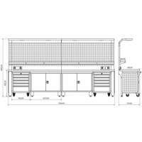Proline Plus+ Combo 3701 Banc de travail en métal pour travaux lourds, ligne premium par un fabricant turc