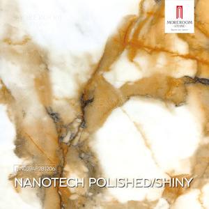 Losa de Piedra Artificial de Porcelana Dorada de Gran Formato, 1200X2800MM, Estilo Calacatta, <span class=keywords><strong>para</strong></span> Decoración de Paredes de Baños en Villas - Product Image 2