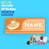 Personnalisé Anime Acrylique Employé Uniforme Plaque Signalétique Nom Étiquettes Réutilisable En Plastique Nom Étiquette Badges