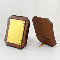 Plaque en bois avec plaque en aluminium doré et cristal, plaque de récompense en bois MH-MJ0784