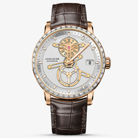 AGELOCER Montre Astronome Originale Station Spatiale Montre Mécanique Automatique de Luxe avec Date pour Hommes Bracelet en Cuir Formel avec Boîte
