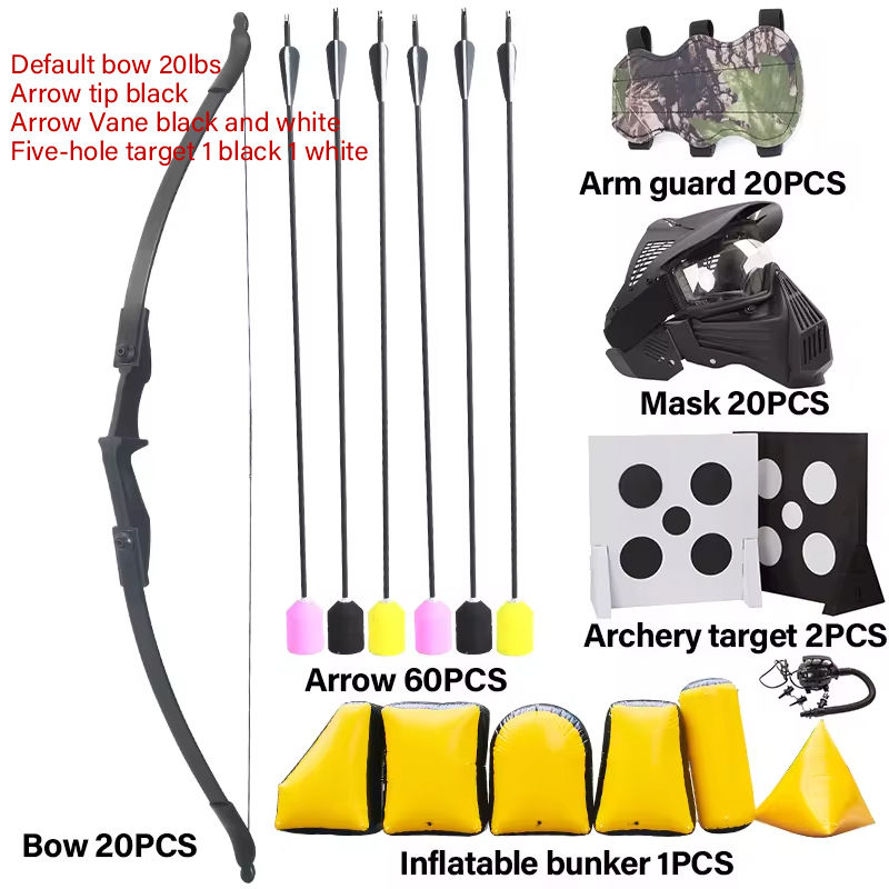 Ensemble de jeu de tir à l'arc CS pour 20 personnes - Noir