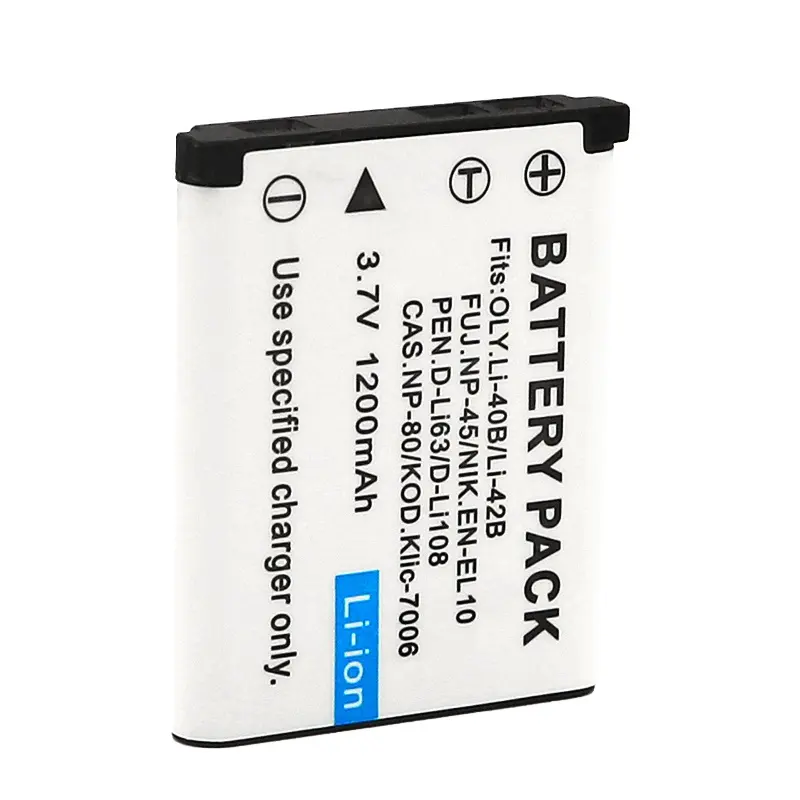 3.7V 1200mAh Li-40B LI40B pour Kodak K7006 Li-40B 42B-S CNP80 FNP45 DLI63 numérique rechargeable batterie au lithium