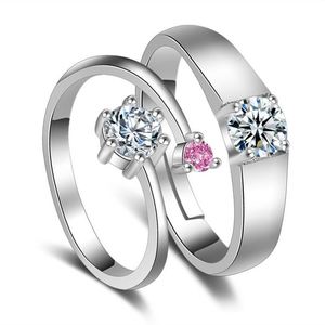 Free Size <b>Adjustable</b> <b>Silver</b> Couple <b>Ring</b> for Wedding Engagement Jewelry Diamond <b>Ring</b> Crystal <b>Rings</b> for Couple Lover - Product Image 1