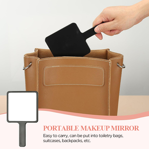 Miroir à main carré noir grand format le plus vendu, avec logo personnalisé, pour salon de <span class=keywords><strong>coiffure</strong></span>, <span class=keywords><strong>maquillage</strong></span>, miroir portable avec poignée - Product Image 6