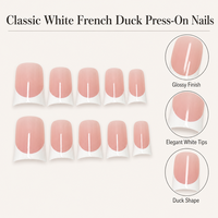 Y215 Kaixin Factory Faux ongles à presser forme bec de canard haute brillance, style French, rose nude et blanc, pour usage intérieur, Fournisseurs