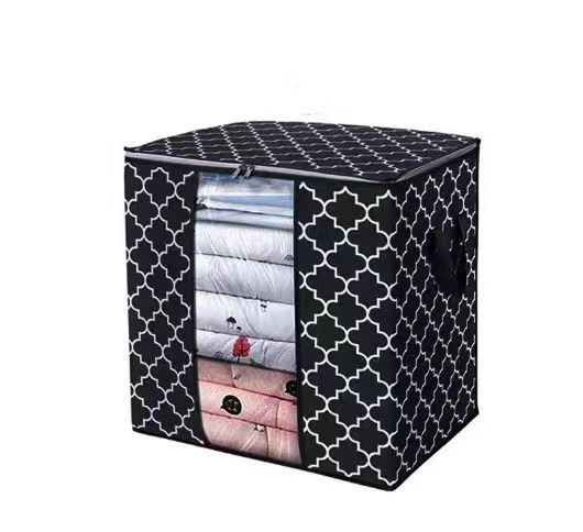 Cotton quilt storage bag large capacity moving printing non-woven organizing box foldable household clothes storage bag