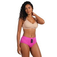 Culotte Hipster Femme Taille Mi-Haute avec Large Bande de Taille, Effet Ventre Plat, Bordure Invisible, Respirante et Extensible, pour Quotidien, Sommeil et Détente