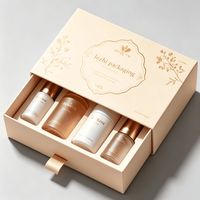 Boîte cadeau de luxe personnalisée avec logo pour cosmétiques, soins de la peau et parfums, style tiroir coulissant en papier pour kit de soins de la peau