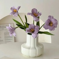Lukisan Minyak Bunga Tulip Buatan, Rangkaian Bunga Mewah, Vas Dekoratif Ruang Tamu, Hiasan Tengah Meja, Dekorasi Pernikahan