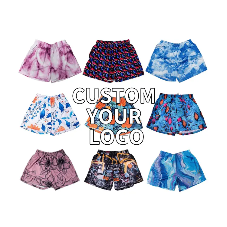 High quality Custom Logo Sports Shorts Sublimation Print Polyester Basketball Casual Elastic Men Style Mesh Shorts