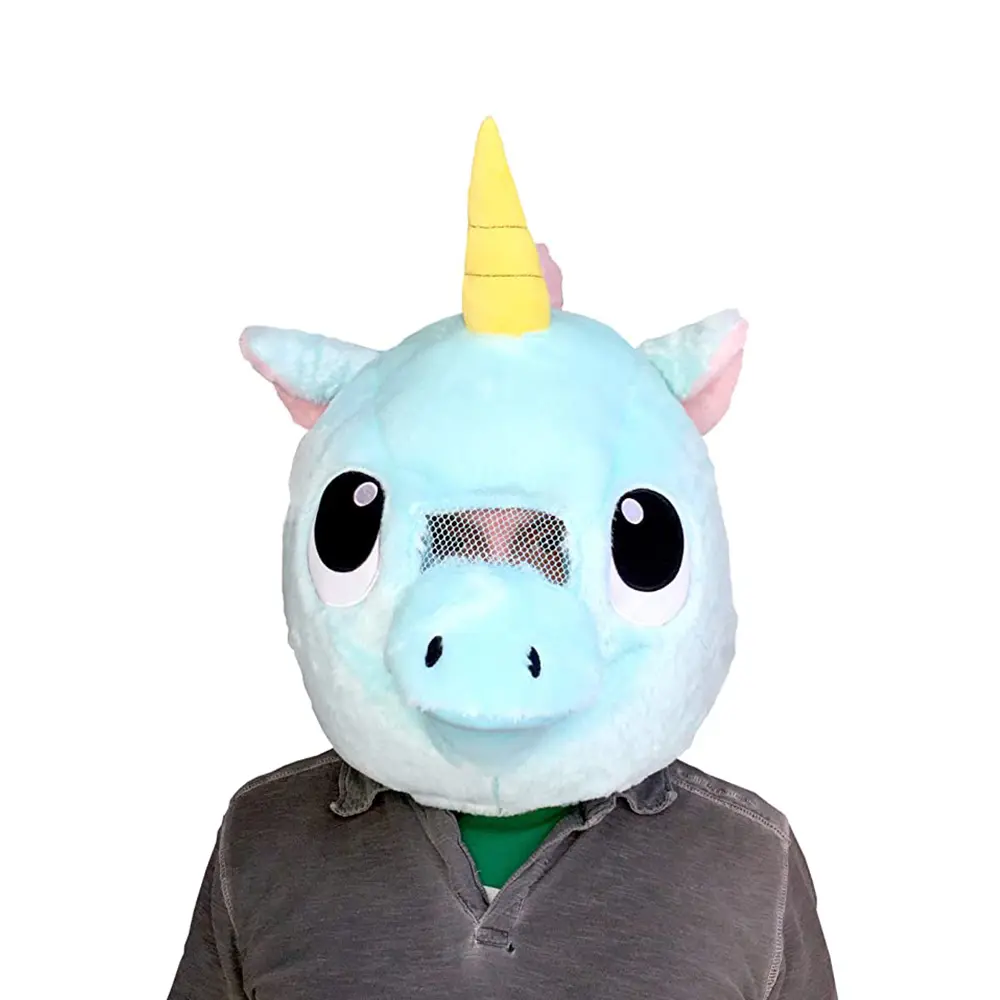 Máscara de cabeza de Animal unicornio para Halloween, disfraz de fiesta o Cosplay, mascota de unicornio, 3369