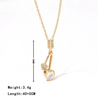Collier Pendentif en Acier Inoxydable Élégant et Polyvalent, Style Décontracté Chic, Nouveauté pour Femmes