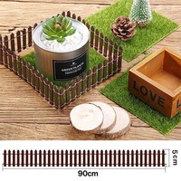 Clôture en bois artisanale multicolores de 90 cm, accessoires de jardin féerique DIY, mini clôture de jardin en bois