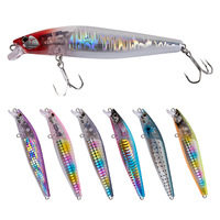 Effet UV 99mm 14g Flash Lame Pêche Minnow Leurre Imprimé Appâts Artificiels Flottants pour Bar Brochet Lac Bateau Appâts de Bain
