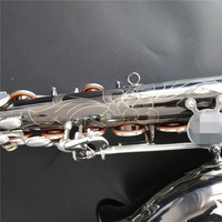 Double Arms with High F# Key Black Nickel Body Silver Keys Chinese Professional Tenor Saxophone