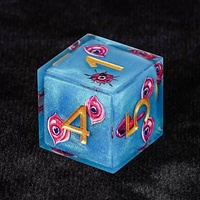 Lot de 7 dés polyédriques en résine à bords tranchants, motif œil de démon bleu, pour jeux de rôle de table et jeux de société