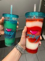 Gobelets à boisson Yardas Para de 16 oz/24 oz/32 oz à col long pour slush, daiquiri, en plastique, avec paille