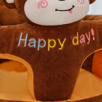 Siège de sol en peluche pour bébé, mini-animaux mignons et doux, broderie Happy Day, cadeau de vacances, fourni directement par l'usine