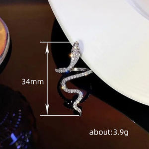 Anello Aperto a Forma di Serpente Scintillante per Donne, Gioiello da Dito Trendy e Alla Moda - Product Image 5