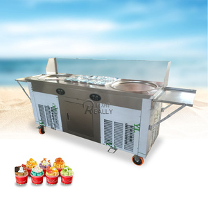 En stock Machine à crème glacée frite à double poêle Offre Spéciale Machine à rouleau pour crème glacée - Product Image 3