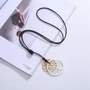 Fashion Jewelry Necklaces Cuban Link Four Leaf Clover 18K Gold Wholesale Pure Leather Letter 18K White Gold Vegeta Necklace