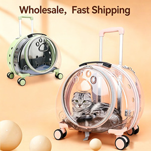 Mochila Transparente de Lujo para Mascotas, Aprobada por Aerolíneas, con Ruedas y Cierre de Cremallera |   Transportín con Ruedas Transpirable para Perros/Gatos, para Viajes - Product Image 1