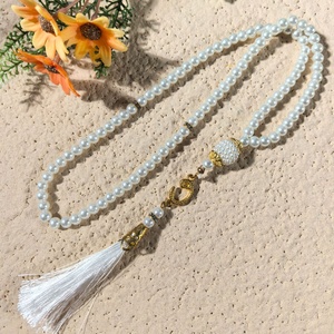 Rosario de Perlas de Vidrio de 6mm, 99 Piezas, Collar <span class=keywords><strong>Tasbih</strong></span> Musulmán, Collar de Rosario con Borla Religiosa Islámica, Venta al Por Mayor - Product Image 5