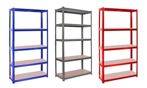 4 Raflı Metal Garaj Ev Tipi Depolama Raf Sistemi Galvanizli Civatasız Perçinli Raflar Garaj için Dayanıklı Raf Sistemi - Product Image 2