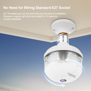 E27 Bóng Đèn Trong Nhà Máy Ảnh 3MP Ánh Sáng Mạnh Mẽ Dễ Dàng Cài Đặt Xem 360 Tầm Nhìn Ban Đêm CMOS Wifi Kết Nối Nhà Sử Dụng Đám Mây Bộ Nhớ - Product Image 6