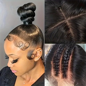Parrucca in pizzo pieno a 200 densità 180 360 HD capelli umani Pre-strappata di <span class=keywords><strong>colore</strong></span> <span class=keywords><strong>naturale</strong></span> 100% vergine parrucche anteriori in pizzo parrucca capelli umani - Product Image 2