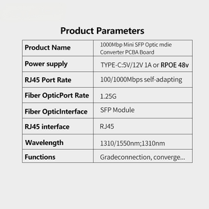 Convertisseur de média Yunvo Mini PoE Gigabit SFP 1000M Ethernet vers réseau fibre optique SFP, entrée 5V <span class=keywords><strong>DC</strong></span> Type-C - Product Image 3