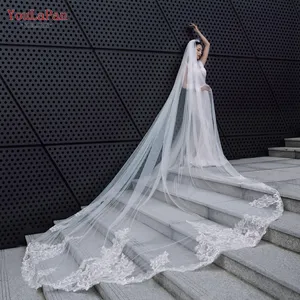 YouLaPan V147 R настраиваемый вышитый кружевной отделкой длинная вуаль собор свадебное платье свадебное вуаль